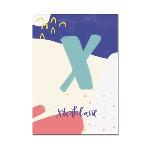 Postal "X - classe xtra" I ABC das palavras amorosas I DIN A6 I papel reciclado