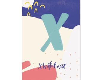 Carte postale "X - xtra class" I ABC des mots d'amour I DIN A6 I papier recyclé