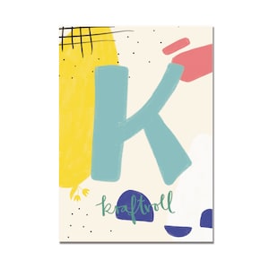 Postal "K - poderoso" I ABC das palavras amorosas I DIN A6 I papel reciclado