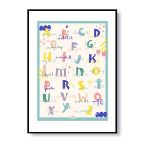 Poster "ABC dell'amore" I DIN A3 I Carta riciclata I Decorazione della cameretta dei bambini I Mindfulness l Incoraggiamento l Iscrizione scolastica