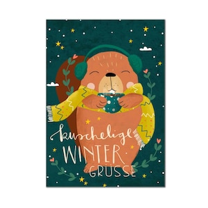 Cartolina "Saluti d'inverno" I DIN A6 I Carta riciclata