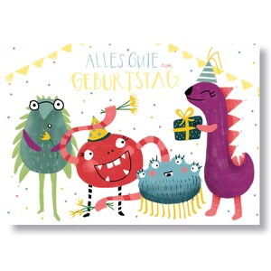 Postkarte "Monster Geburtstag" I DIN A6 I Recycling Papier