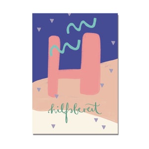 Postal "H - útil" I ABC das palavras amorosas I DIN A6 I papel reciclado