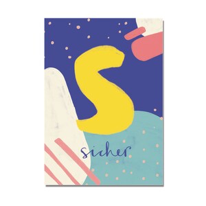 Postal "S - seguro" I ABC das palavras amorosas I DIN A6 I papel reciclado
