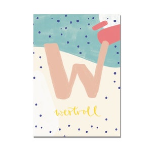 Postal "W -valioso" I ABC de palavras amorosas I DIN A6 I papel reciclado