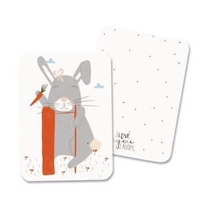 Tarjetas ABC - H de conejo - papel reciclado - tarjetas de letras - aprende ABC