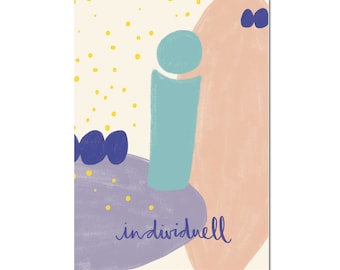 Postkarte "I - individuell" I ABC der liebevollen Worte I DIN A6 I Recycling Papier