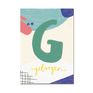 Postal "G - recuperado" I ABC das palavras amorosas I DIN A6 I papel reciclado