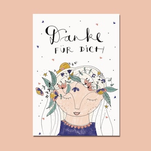 Ansichtkaart "Bedankt voor jou" I DIN A6 I gerecycled papier