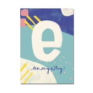Postal "E - único" I ABC das palavras amorosas I DIN A6 I papel reciclado