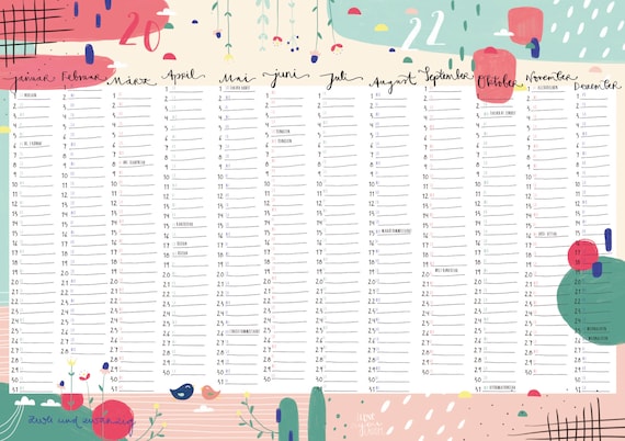 Large Wall Calendar 2022 | Etsy Canada