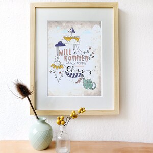 Stampa "Benvenuti nel mio caos" DIN A4 I Carta riciclata I Ufficio I Decorazione murale I Illustrazione