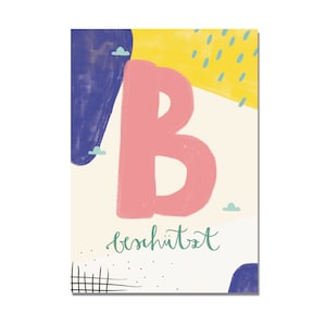 Postal "B - protegido" I ABC das palavras amorosas I DIN A6 I papel reciclado