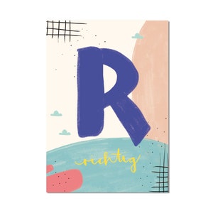 Postal "R - certo" I ABC das palavras amorosas I DIN A6 I papel reciclado
