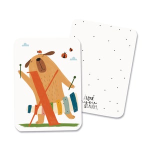 Tarjetas ABC - X para xilófono tocando pug - papel reciclado - tarjetas de letras - aprende ABC