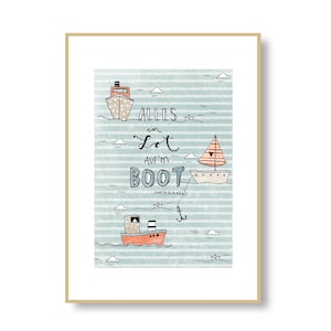 Print &quot;Alles im Lot aufm Boot&quot; I DIN A4 I Recycling Papier I Spruch