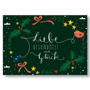 Postkarte "Liebe, Gesundheit und Glück" I DIN A6 I Recycling Papier