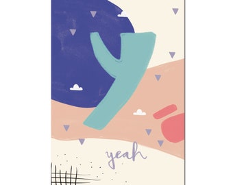 Postcard "Y - yeah" I ABC of loving words I DIN A6 I recycled paper