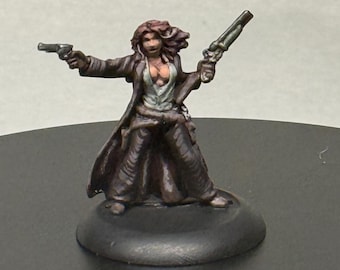 Hand Painted Female Human Cowgirl Gunslinger Miniature D&D, Pathfinder RPG Ready to Play