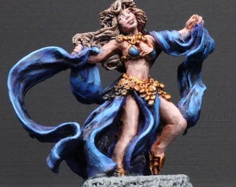 Miniatura de bardo humano pintada a mano para D&D: Figura para juego de rol de mesa de fantasía