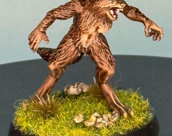 Miniatura pintada de hombre lobo para D&D: Figura para juego de rol de mesa de fantasía