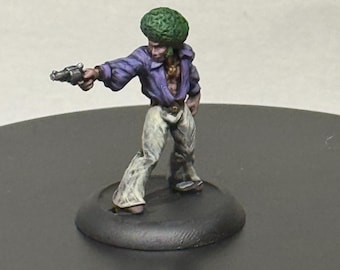 Hand-Painted Afro Gunslinger Miniature, RPG Character, D&D Pathfinder Ready