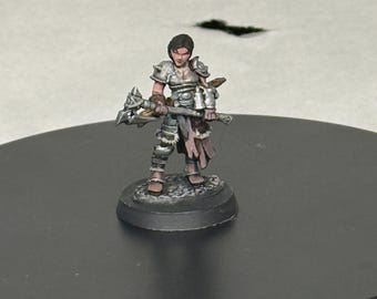 Hand Painted Female Fighter Miniature D&D, Pathfinder RPG Ready to Play