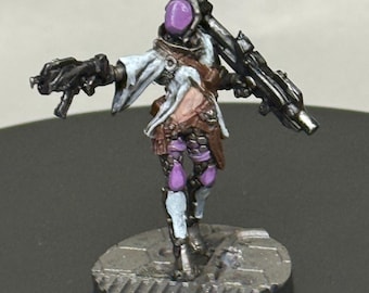 Hand Painted Female Scifi Infinity Miniature, RPG Character, D&D, Pathfinder Ready to Play