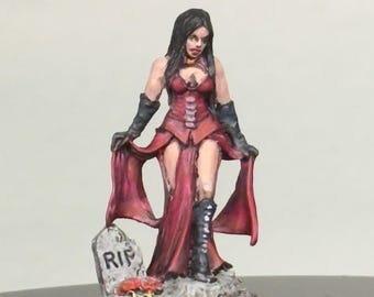 Hand Painted Female Vampire Miniature: D&D, Pathfinder RPG Ready to Play