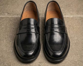 Handmade Leather Penny Loafers for Men Luxury Dress Shoes Classic Slip-On Loafers Formal & Business Footwear handma de