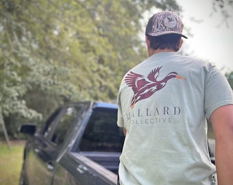 Mallard Duck Shirt for Men | Pine Wood Overlay Duck Tee | Duck Hunting Shirt | Southern Outdoors T Shirt