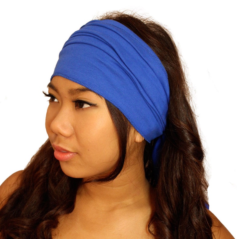 Egyptian Blue Headwrap Cotton Scarf for Men or Women. for Etsy