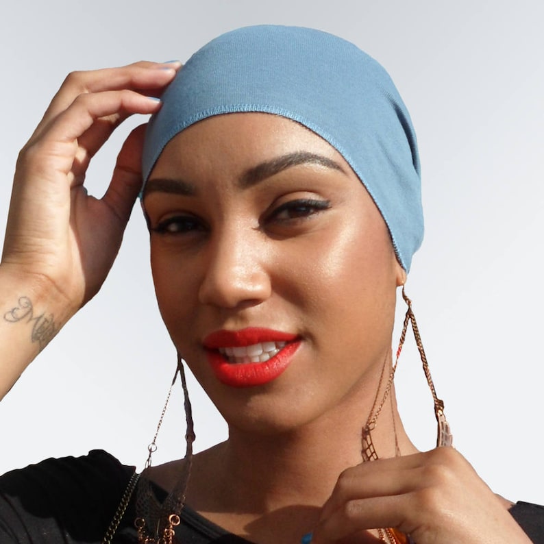 Blue Jean Blue Headwrap Cotton Scarf for Men or Women. for Dreadlocks
