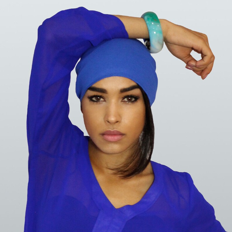 Egyptian Blue Headwrap Cotton Scarf for Men or Women. for Etsy