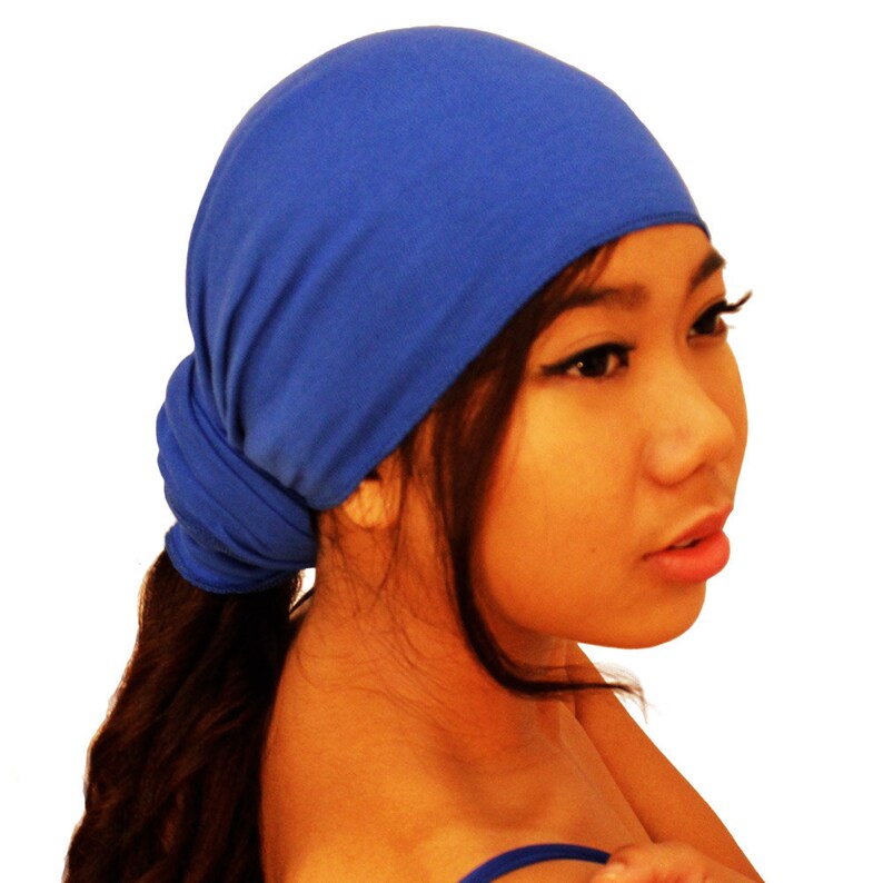 Egyptian Blue Headwrap Cotton Scarf for Men or Women. for Etsy