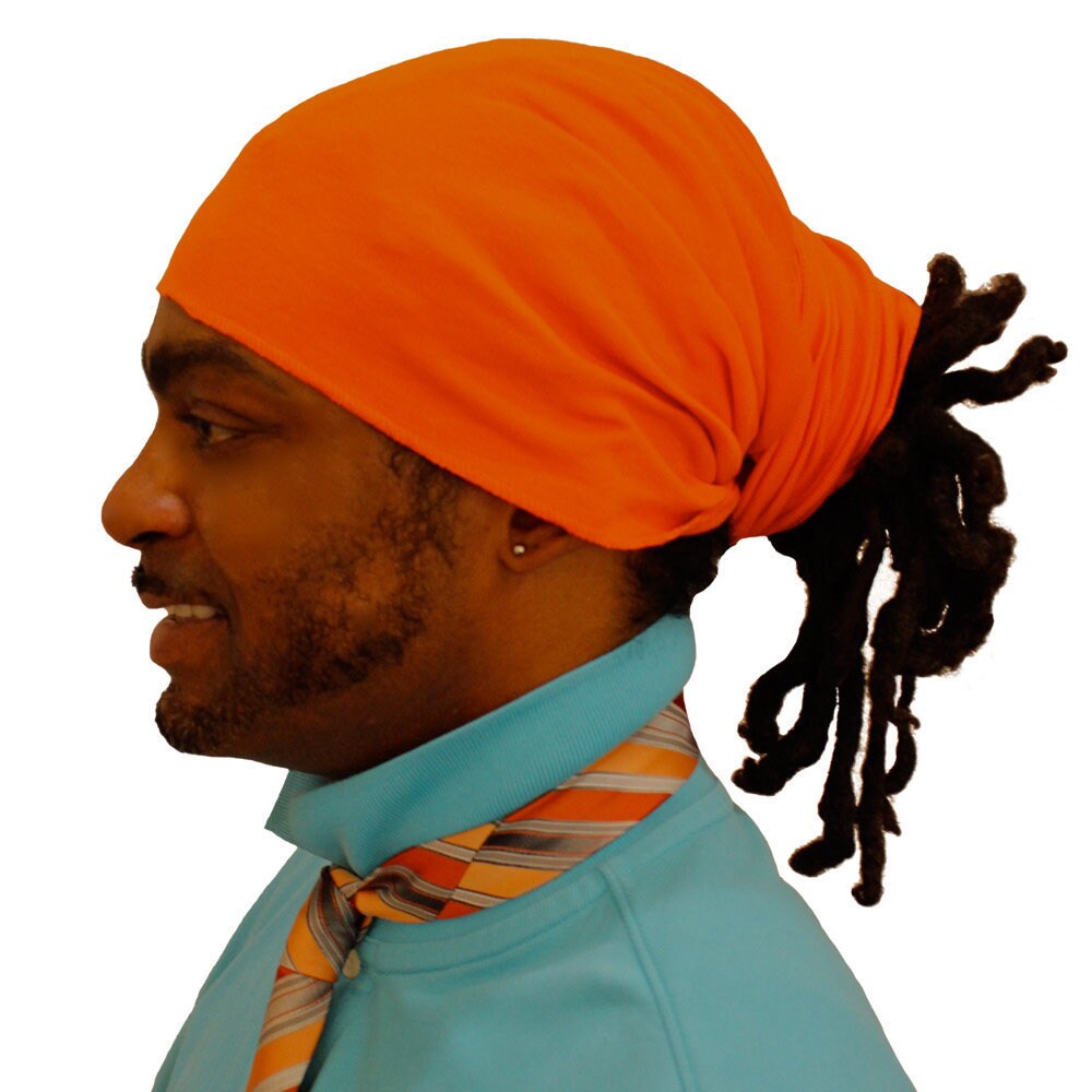Orange Headwrap - Cotton Scarf for Men or Women. for Dreadlocks