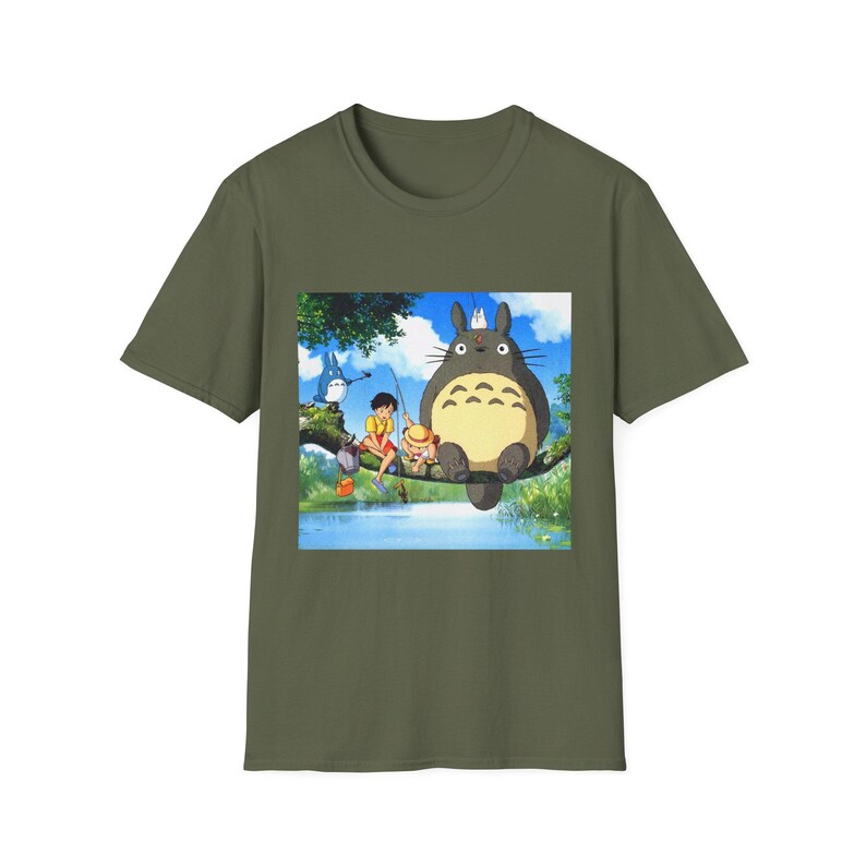 Totoro Forest Fishing Scene T-Shirt | Anime Studio Ghibli Inspired image 2