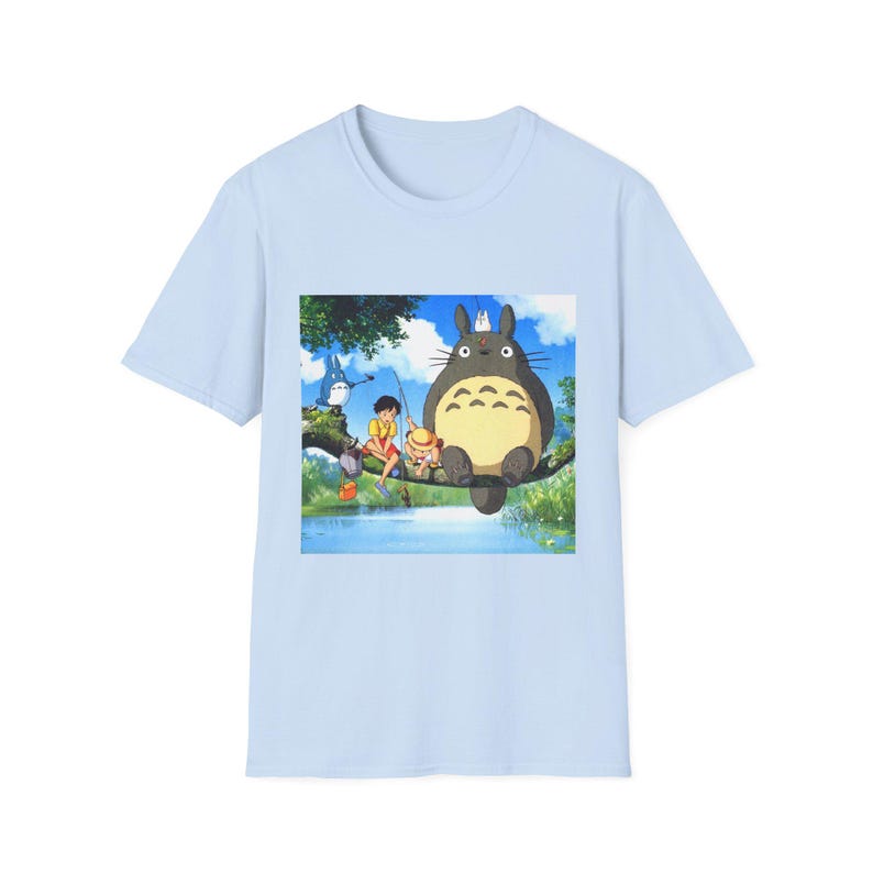 Totoro Forest Fishing Scene T-Shirt | Anime Studio Ghibli Inspired image 3