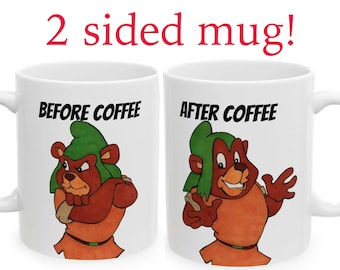 Mug en céramique Gruff, oeuvre d'art originale (11 oz) 2 faces !