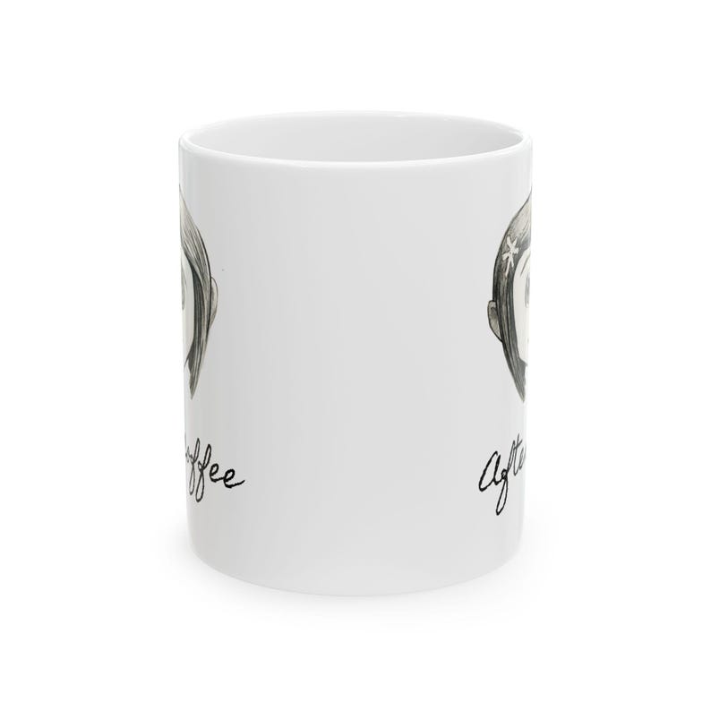 Coraline Ceramic Mug, 2 sided (11oz) Before Coffee - After Coffee - Original art! image 3