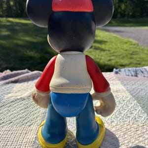 Vintage Mickey Mouse Vinyl Figure with Baseball Cap image 3