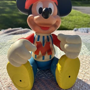 Vintage Mickey Mouse Vinyl Figure with Baseball Cap image 6