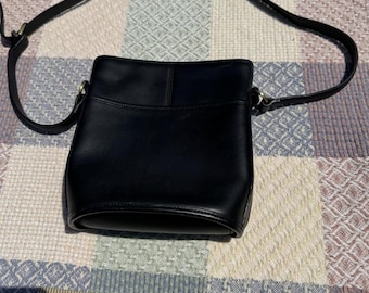 Black Vintage Coach Leather Crossbody Bag
