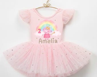Personalized Peppa tutu Leotard, Peppa birthday dress
