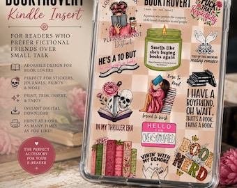 BookObsessed Kindle Insert | Digital Download | E-Reader Insert | Bookish Kindle Decor | Paperwhite Insert | Instant Download