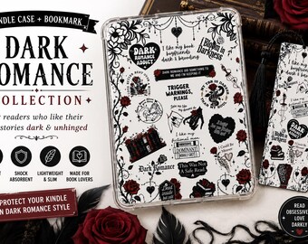 Dark Romance E-Reader Insert + Matching Bookmark and Sticker Sheet (PRECUT)
