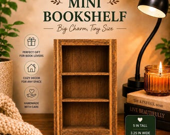 Mini Bookshelf Handmade | White Black or Brown | Mini Books 1:12 | Home For Mini Books | Home For TBR Books | Shadowbox Mini Books