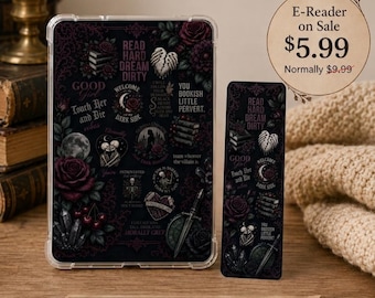 Dark Romance E-Reader / Kindle Insert | Matching Bookmark + Sticker Sheet (PRECUT) Add Ons