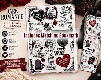 NEW Dark Romance E-Reader Insert + Matching Bookmark and Sticker Sheet (PRECUT)