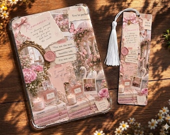 Romance Kindle Insert | Matching Bookmark + Sticker Sheet (Precut) Add Ons